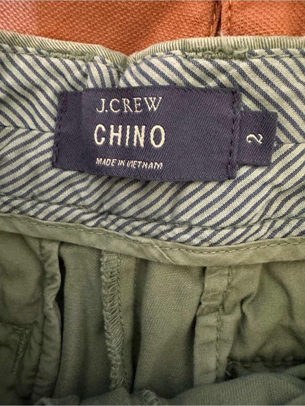 J.Crew Chino Shorts Size 2 Green Cotton Flat Front Casual
